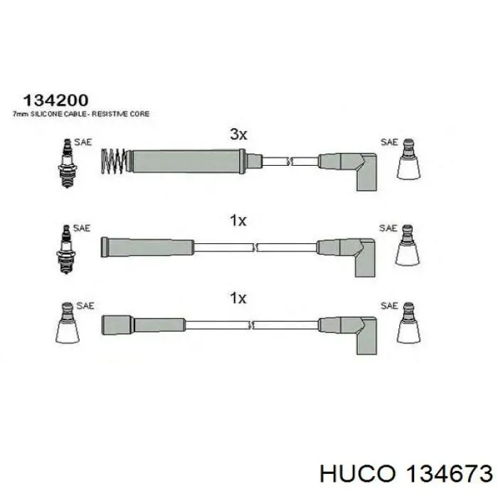 Дроти запалювання Huco 134673 ціна, від 21.98 USD