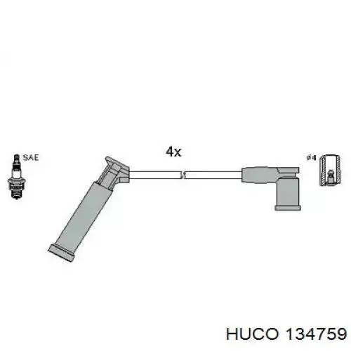 Дріт високовольтні, комплект 134759 Huco