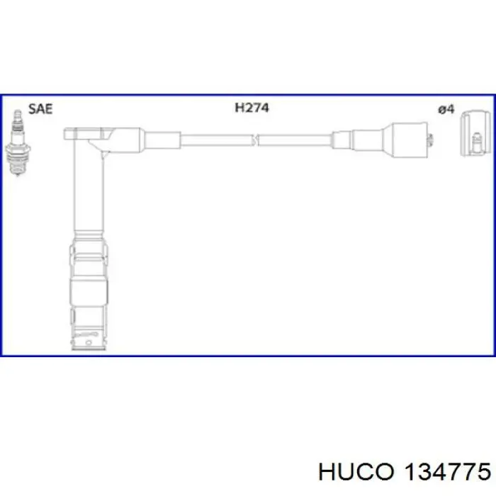 Дроти запалювання Huco 134775 ціна, від 45.46 USD