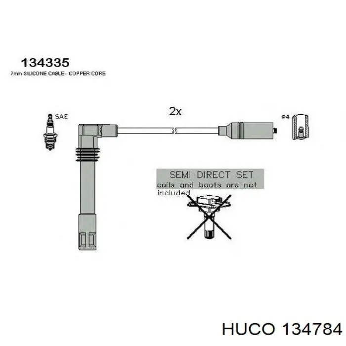 Дроти запалювання Huco 134784 ціна, від 35.63 USD