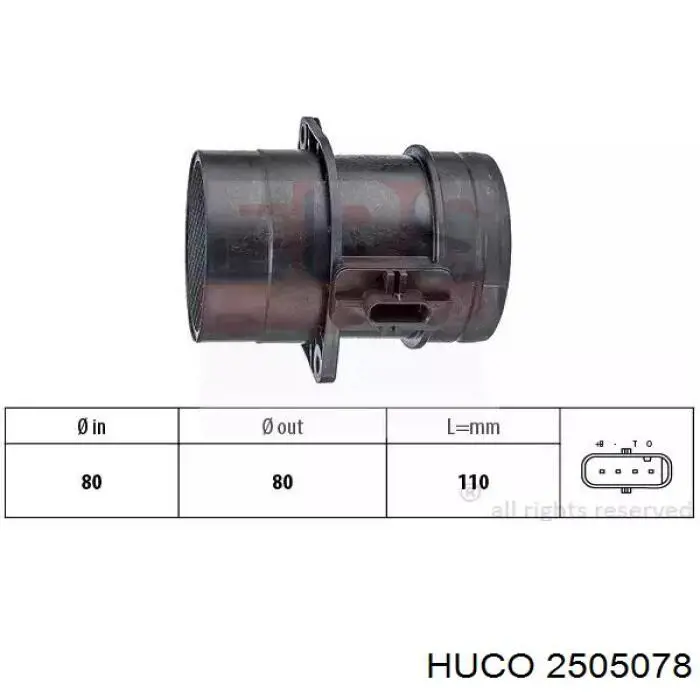 Датчик масової витрати повітря Hans Pries (Topran) 114237 ціна, від 44.34 USD