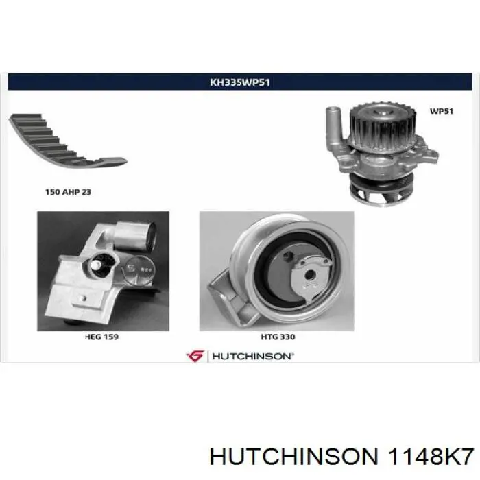 Клиновий ремінь Hutchinson 1148K7 ціна, від 10.57 USD