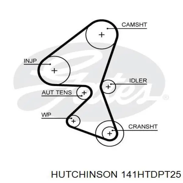 Ремінь ГРМ 141HTDPT25 Hutchinson