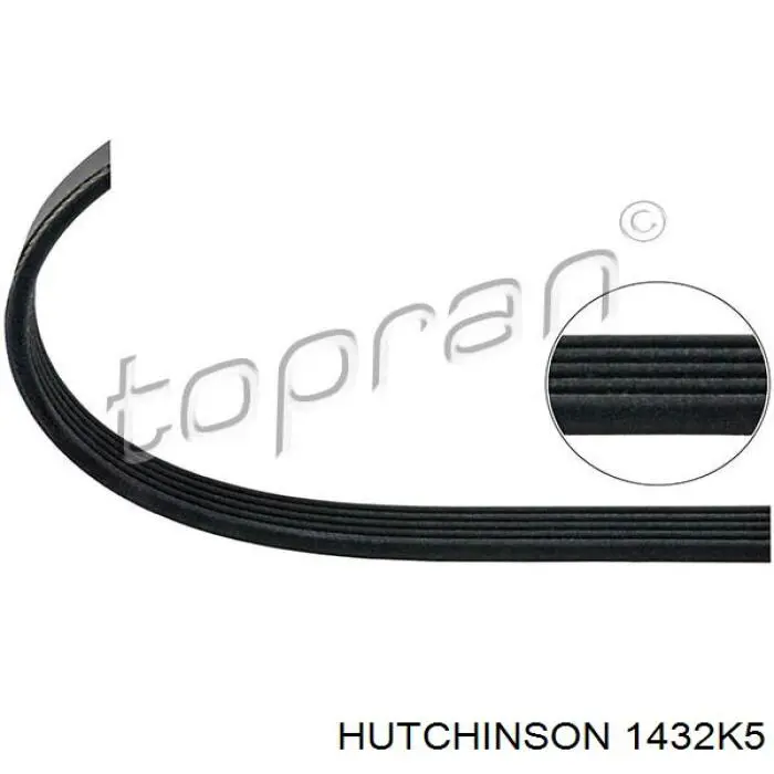 Клиновий ремінь Hutchinson 1432K5 ціна, від 9.50 USD