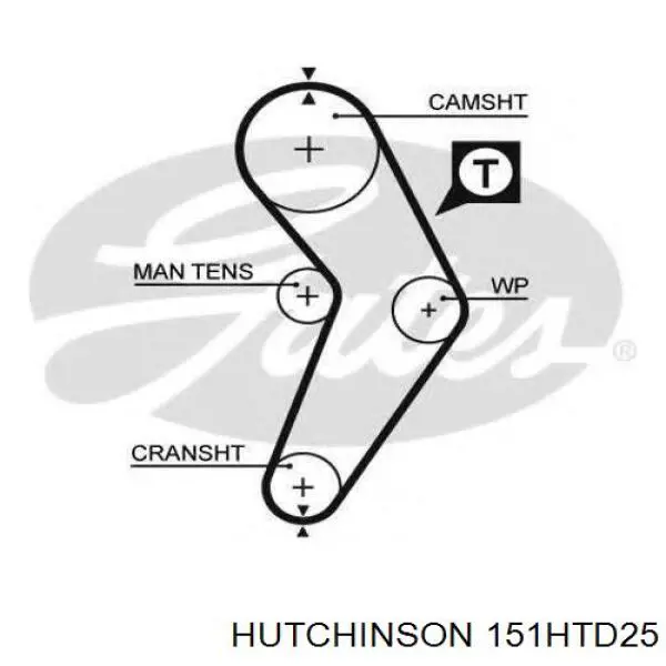 Купити 151HTD25 Hutchinson Ремінь газорозподільного механізму