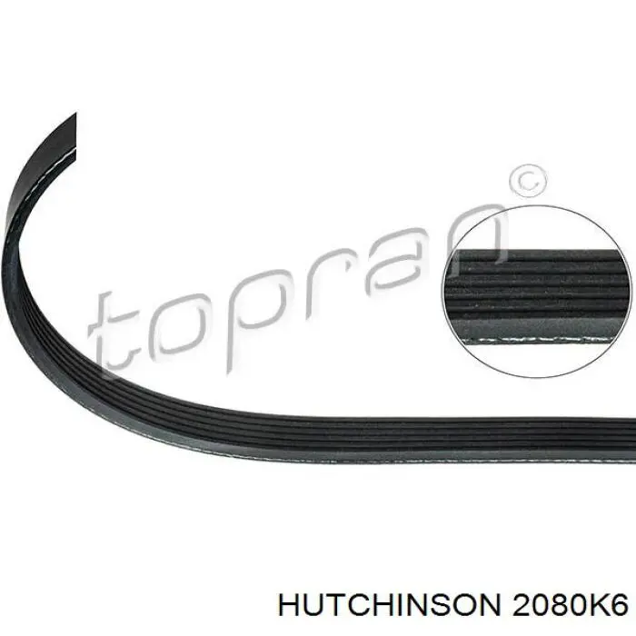 Клиновий ремінь Hutchinson 2080K6 ціна, від 14.38 USD