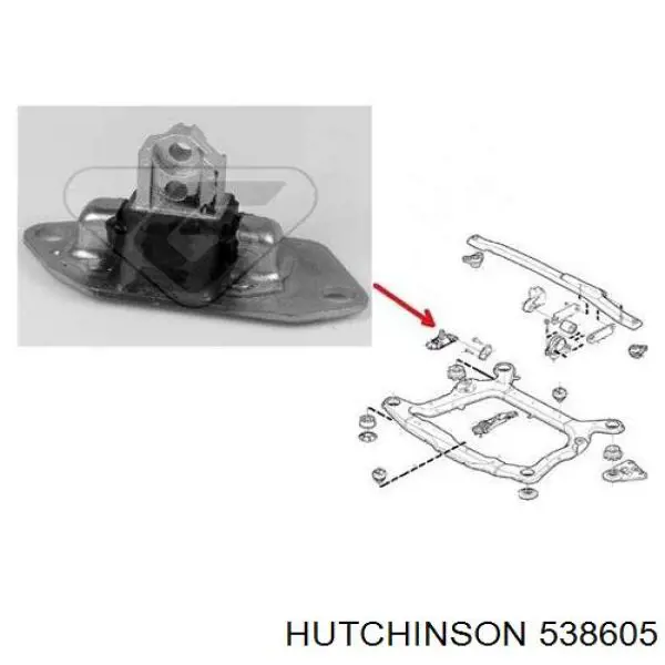 538605 Hutchinson Права подушка мотора