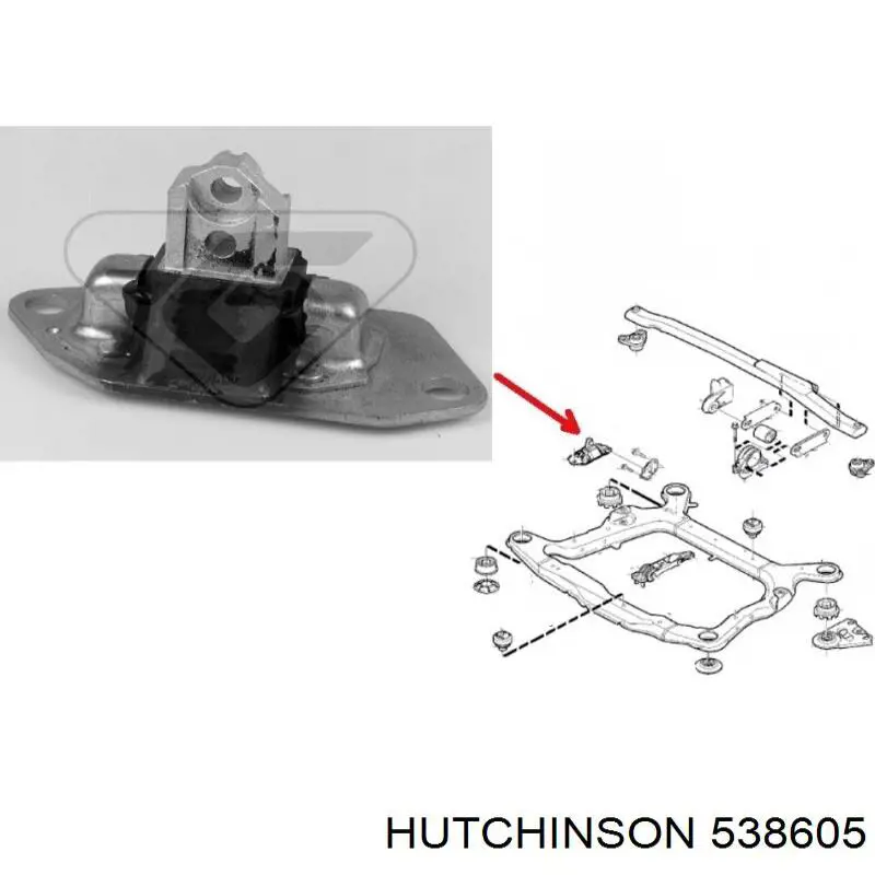 Права подушка двигуна Hutchinson 538605 ціна, від 45.00 USD
