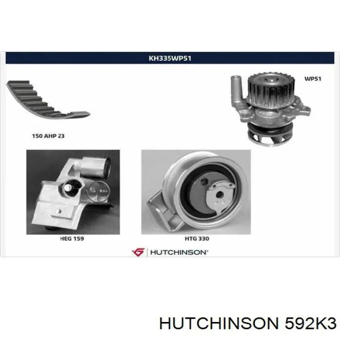 Купити 592K3 Hutchinson Ремінь генератора