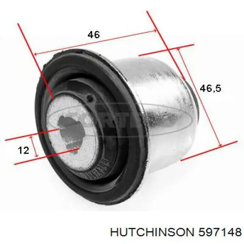 Сайлентблок нижнього важеля передньої підвіски Hutchinson 597148 ціна, від 5.95 USD