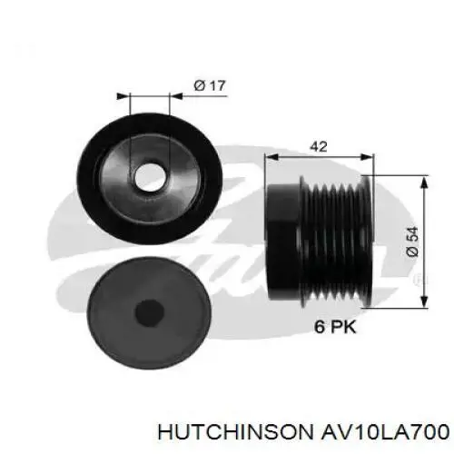 Ремінь генератора AV10LA700 Hutchinson