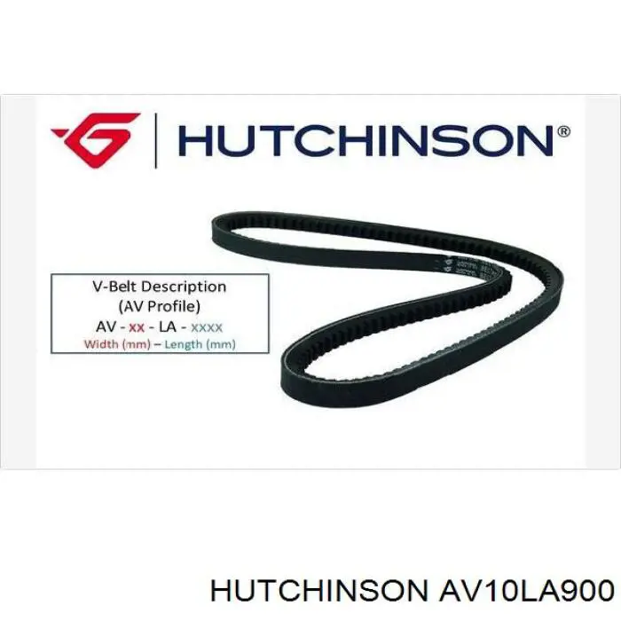 Ремінь генератора AV10LA900 Hutchinson