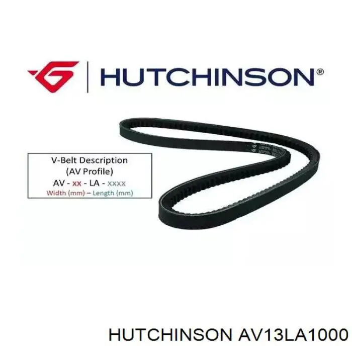 Ремінь генератора AV13LA1000 Hutchinson