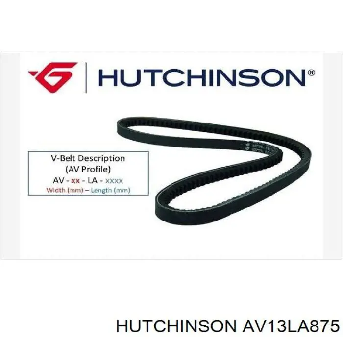 Клиновий ремінь Hutchinson AV13LA875 ціна, від 3.87 USD
