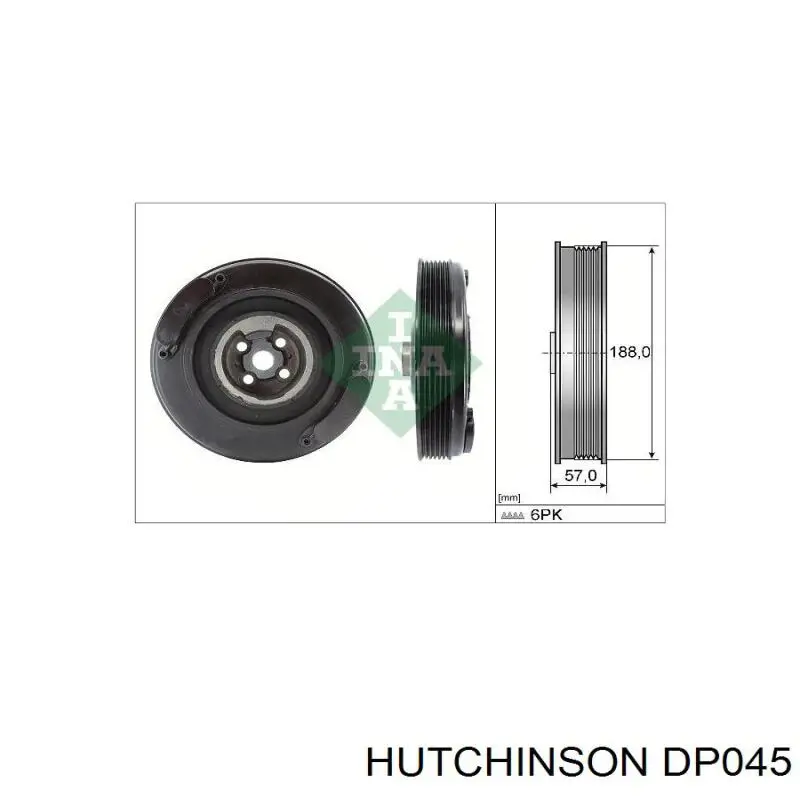 Шків колінвала DP045 Hutchinson