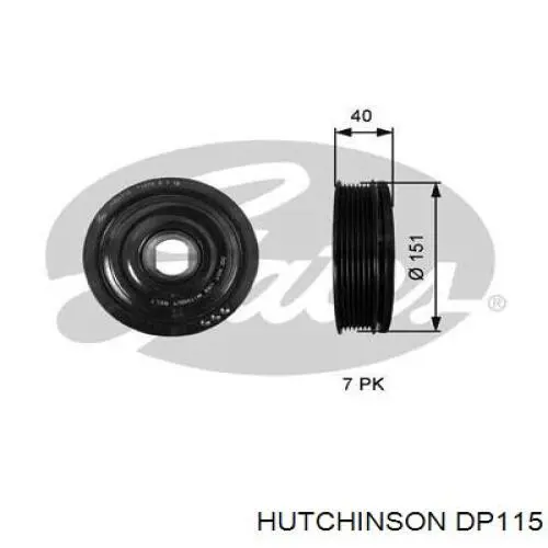 Шків колінвала (демпфер ) Hutchinson DP115 ціна, від 126.26 USD