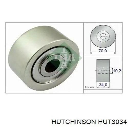 Натягувач приводного ременя Hutchinson HUT3034 ціна, від 99.58 USD