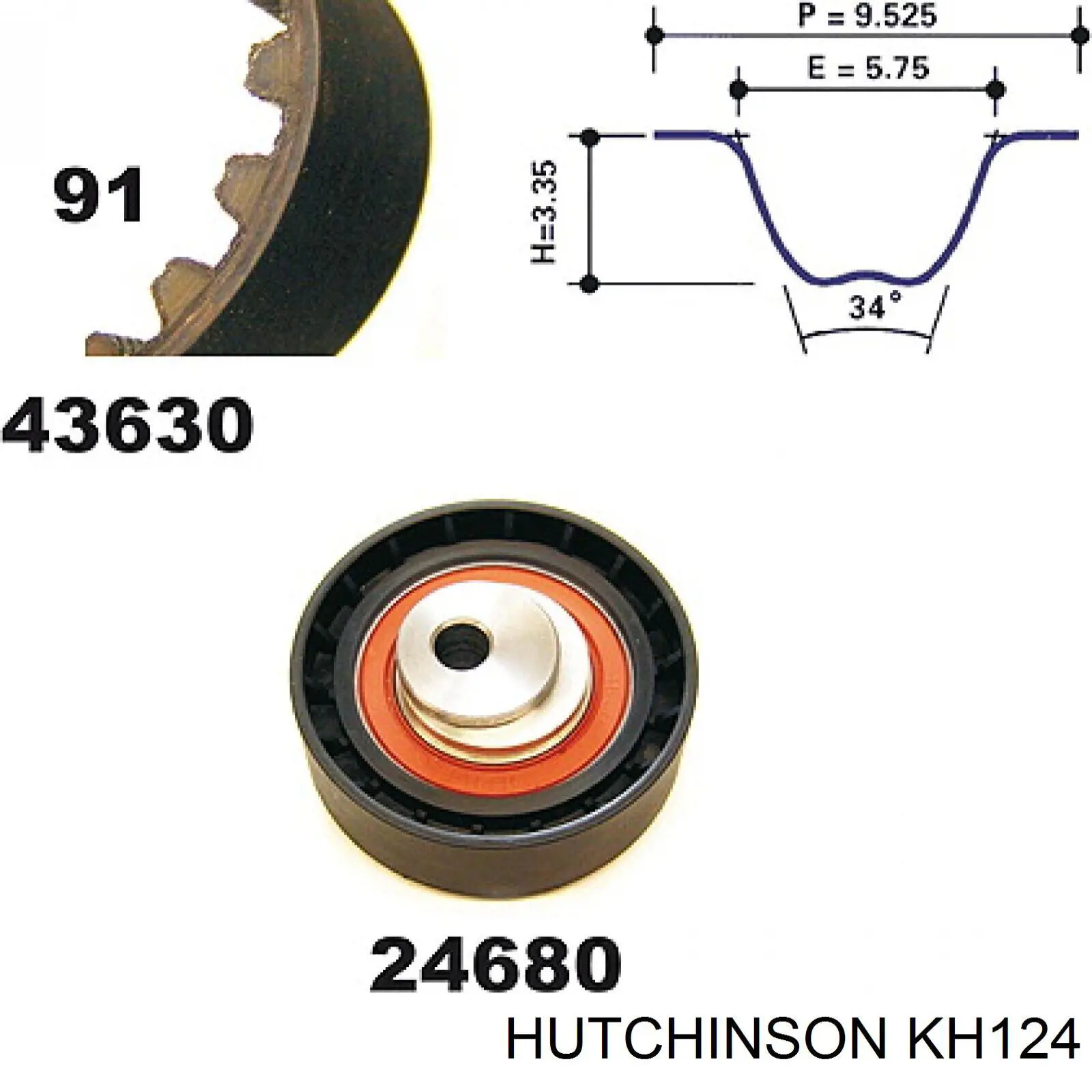 Комплект ГРМ KH124 Hutchinson