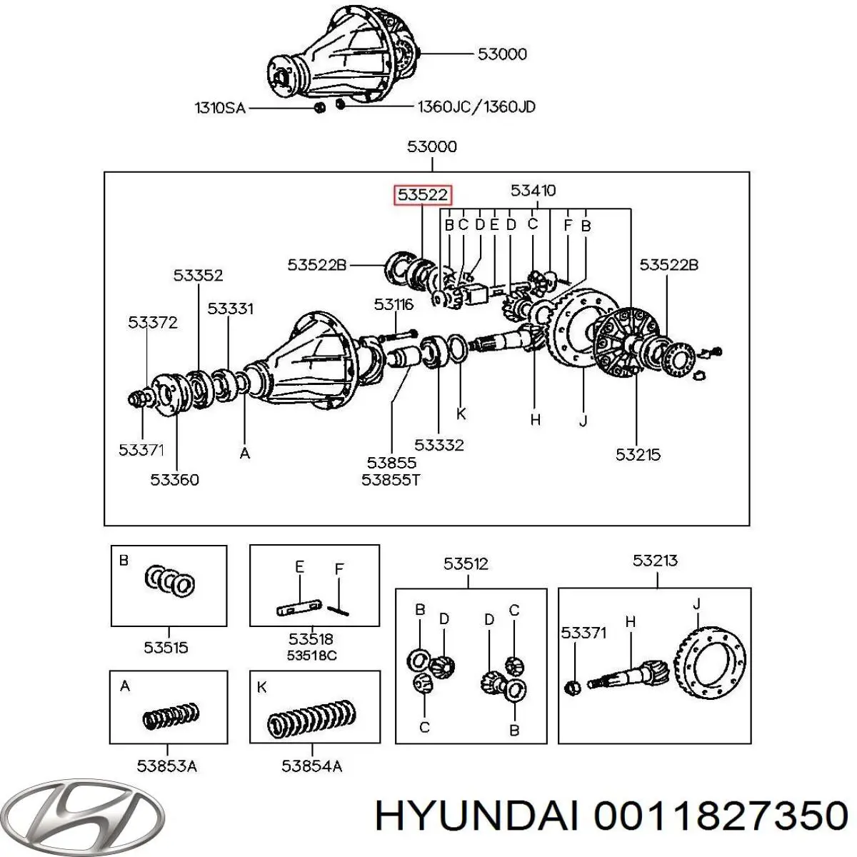 Підшипник диференціалу заднього моста Hyundai/Kia 0011827350 ціна, від 56.11 USD