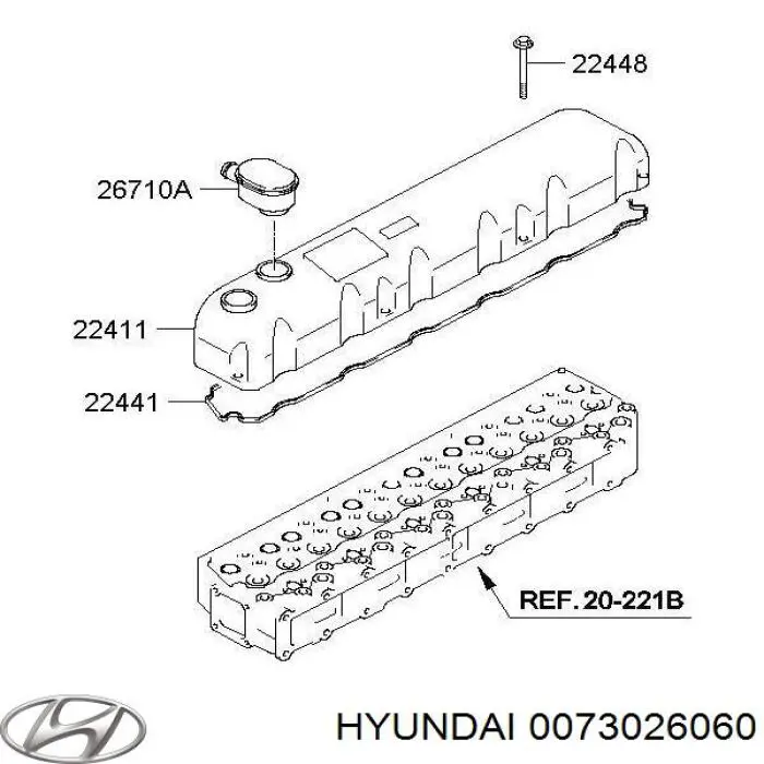 Сапун картера заднього моста 0073026060 Hyundai/Kia