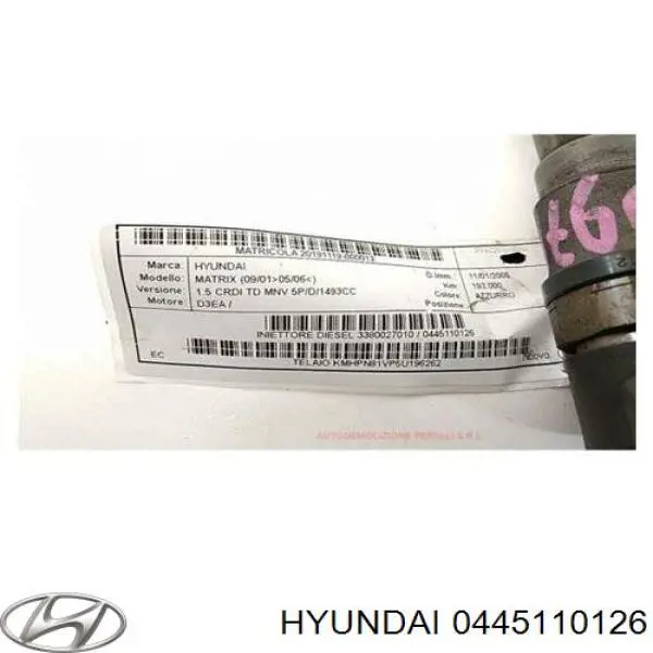 0445110126 Hyundai/Kia форсунка вприску палива