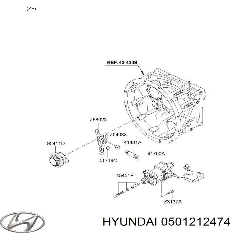 Циліндр зчеплення, робочий 0501212474 Hyundai/Kia