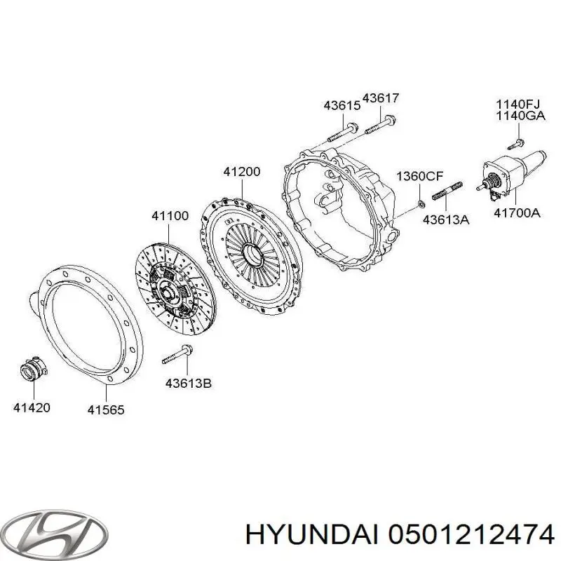Актуатор зчеплення Hyundai/Kia 0501212474 ціна, від 575.31 USD