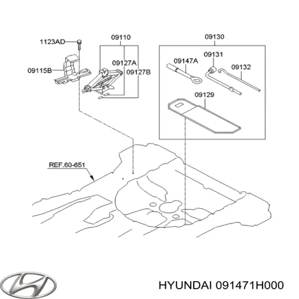 Купити 091472B100 Hyundai/Kia Буксирувальний гак