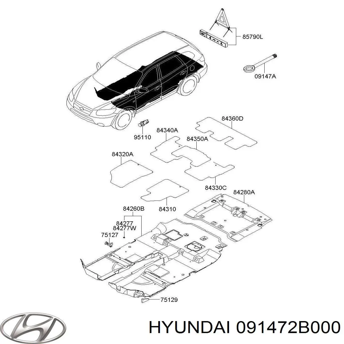 Купити 091472B000 Hyundai/Kia Буксирувальний гак