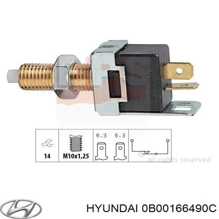 0B00166490C Hyundai/Kia датчик включення стопсигналу