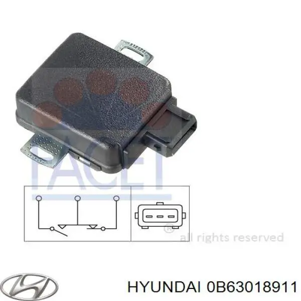 0B63018911 Hyundai/Kia датчик положення дросельної заслінки (потенціометр)