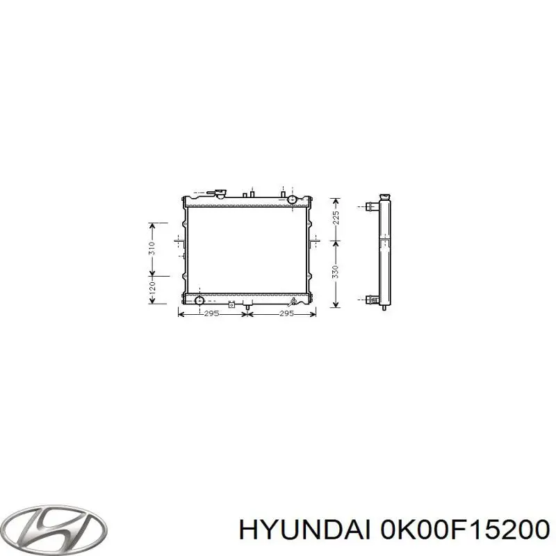 0K00F15200 Hyundai/Kia Радіатор охолодження двигуна