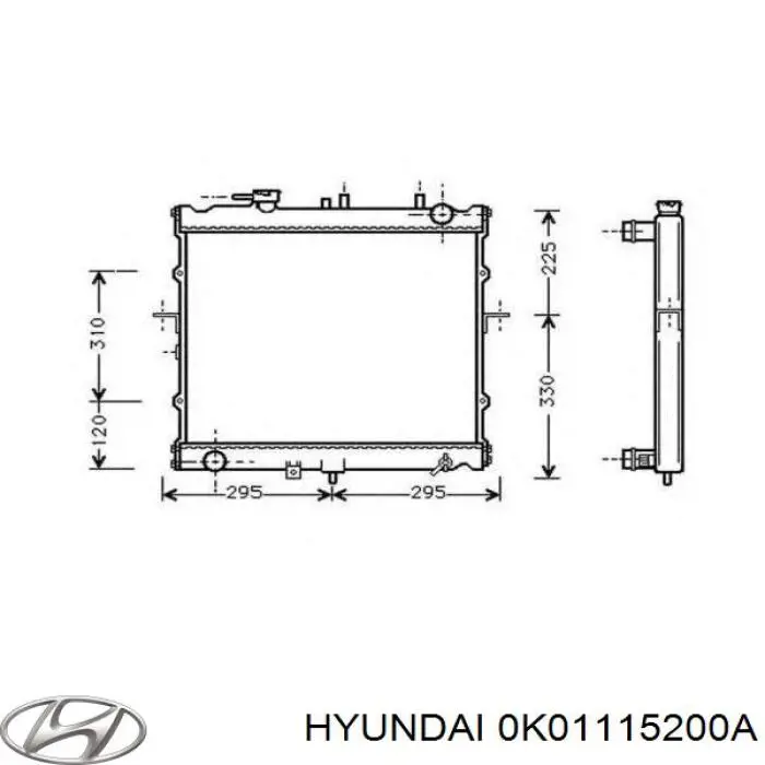 0K01115200A Hyundai/Kia радіатор охолодження двигуна