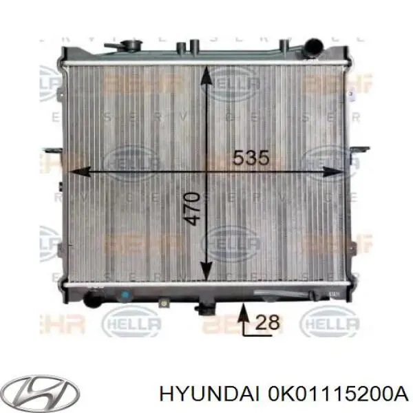 Купити 0K01115200A Hyundai/Kia Радіатор двигуна