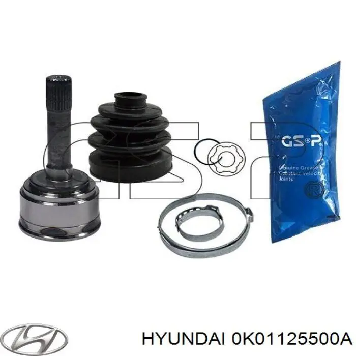 0K01125500A Hyundai/Kia піввісь (привід передня, права)