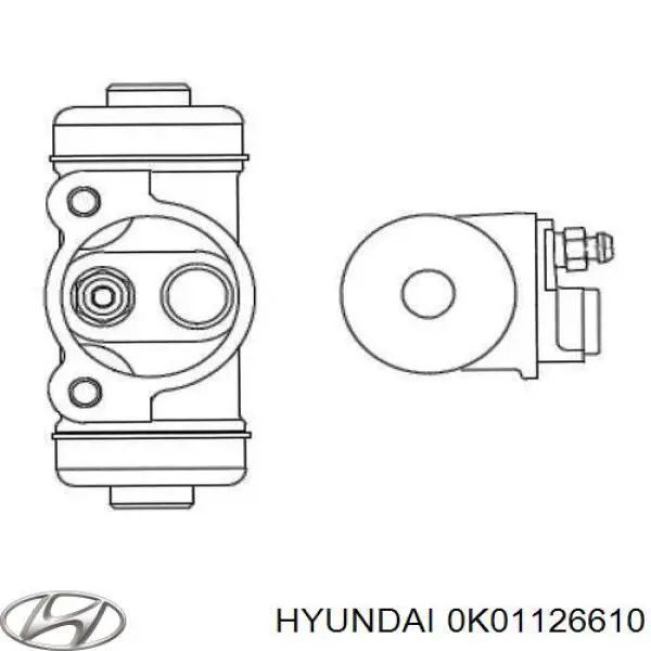 Циліндр гальмівний колісний/робочий, задній Hyundai/Kia 0K01126610 ціна, від 9.58 USD
