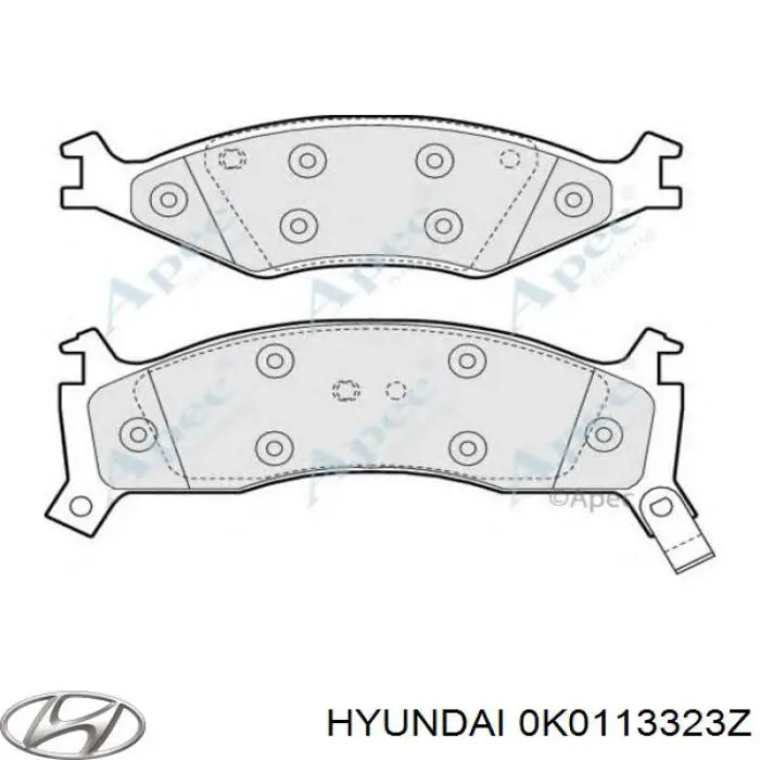 Передні тормозні колодки 0K0113323Z Hyundai/Kia