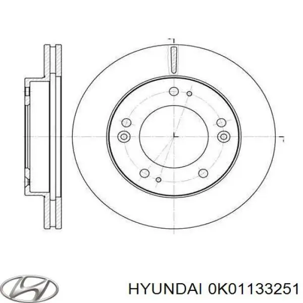 0K01133251 Hyundai/Kia диск гальмівний передній