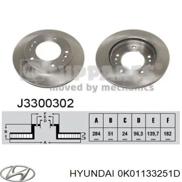 Диск переднього гальма Hyundai/Kia 0K01133251D ціна, від 30.49 USD