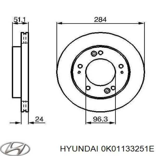 Диск переднього гальма Hyundai/Kia 0K01133251E ціна, від 30.23 USD