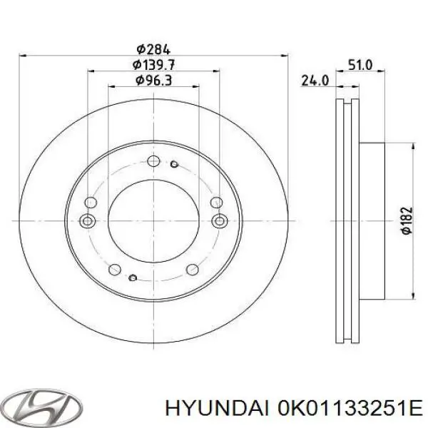 Купити 0K01133251E Hyundai/Kia Ротор гальмівний
