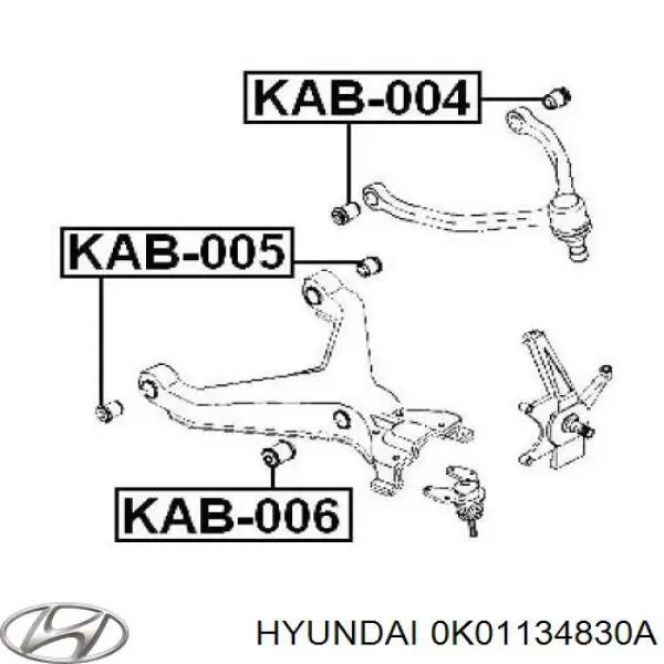 Сайлентблок переднього верхнього важеля Hyundai/Kia 0K01134830A ціна, від 5.27 USD