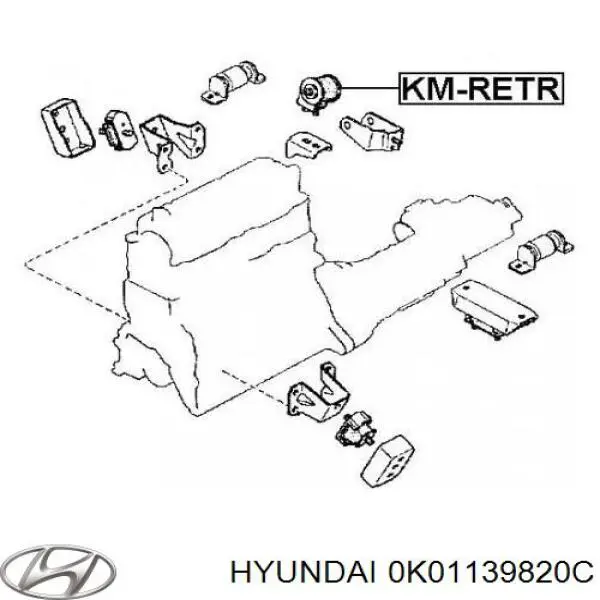 Подушка трансмісії, опора роздавальної коробки KIA Sportage (K00) (Кіа Спортаж)