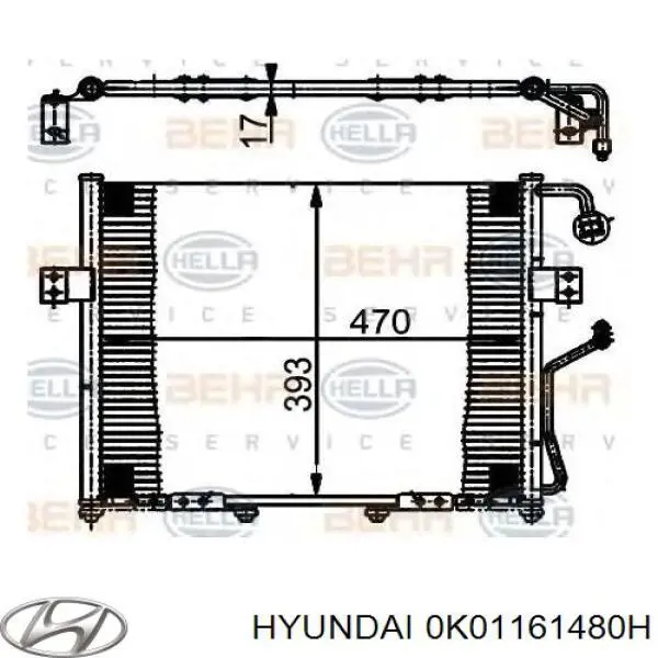 0K01161480A Hyundai/Kia радіатор кондиціонера