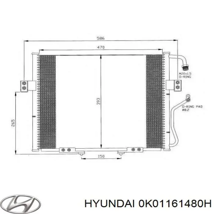 Купити 0K01161480H Hyundai/Kia Радіатор системи охолодження кондиціонера