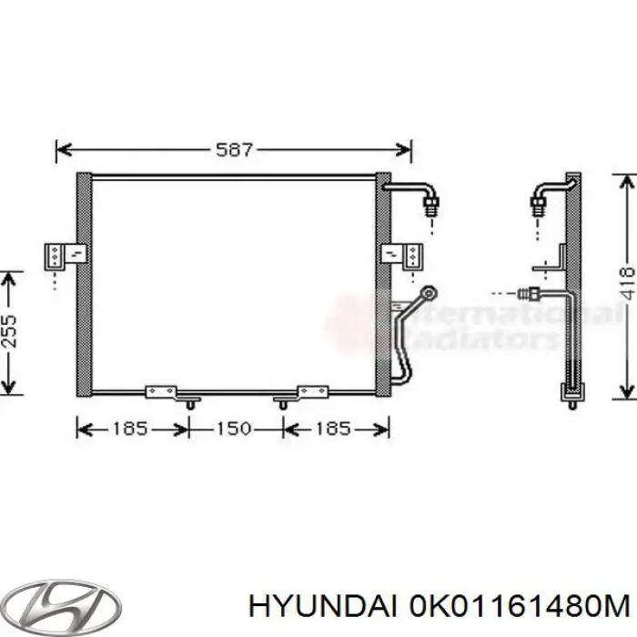 Купити 0K01161480M Hyundai/Kia Радіатор системи охолодження кондиціонера