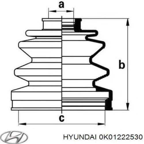 Пильник ШРУСа зовнішній 0K01222530 Hyundai/Kia