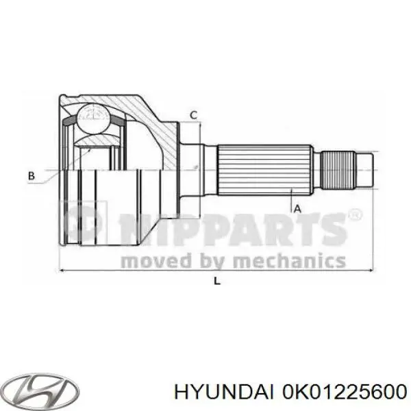 Привід передній лівий Hyundai/Kia 0K01225600 ціна, від 83.06 USD