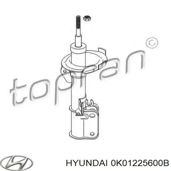 Піввісь (привід) передня, ліва 0K01225600D Hyundai/Kia