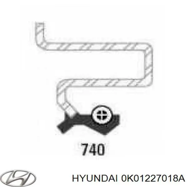 0K01227018A Hyundai/Kia сальник хвостовика редуктора заднього моста